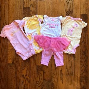 Lot of 4 onesies and pant/tutu set